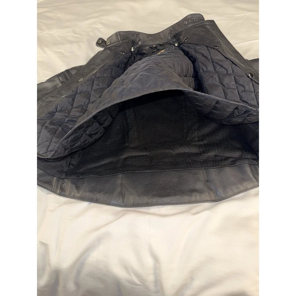 Harley Davidson Leather Jacket Small Women's Black Biker Moto Full Zip EUC